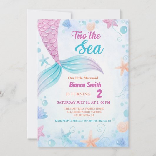 海航海の2歳の誕生日パーティー 招待状 (正面)