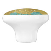 海色フェイク宝石ゴールデンとグラム名前をカスタムする セラミックノブ (側面)