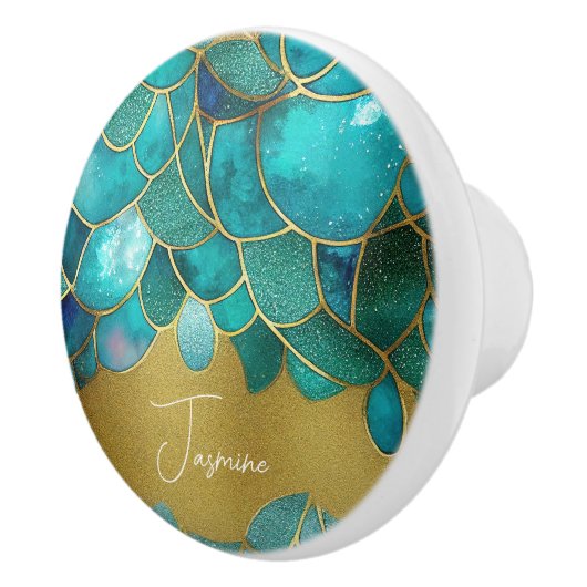 海色フェイク宝石ゴールデンとグラム名前をカスタムする セラミックノブ (右)