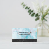 海花崗岩 | ブラック石板大理石 名刺 (スタンド正面)