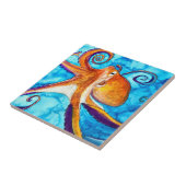 海芸下のタコ水彩 タイル (側面)