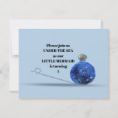 海芸術的の下の人魚パーティー1歳の誕生日 招待状 (正面)