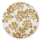 海苔の付いた薄い砂の金ゴールド セラミックノブ (正面)