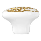 海苔の付いた薄い砂の金ゴールド セラミックノブ (側面)