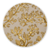 海苔の濃い砂の金ゴールド セラミックノブ (正面)