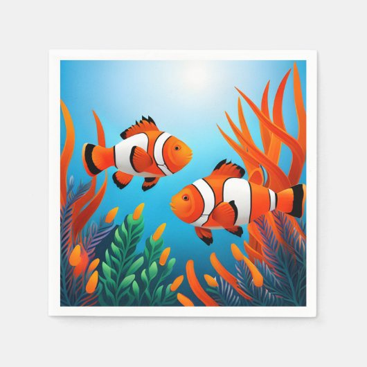 海苔の道化魚 スタンダードカクテルナプキン (正面)