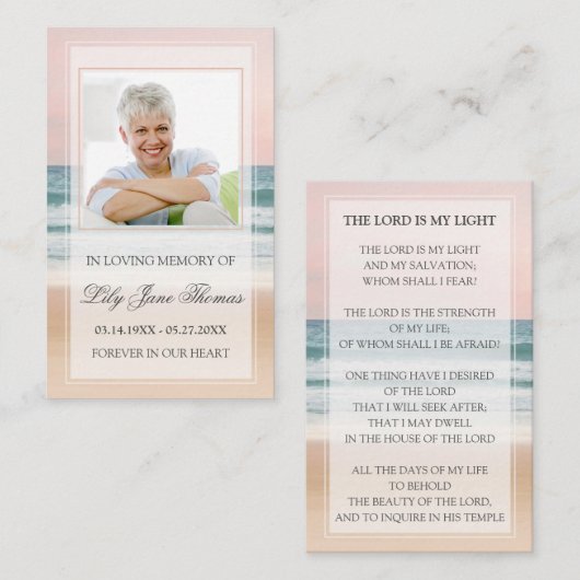 海葬祈りの言葉カード 思い出を愛する| 名刺 (正面/裏面)