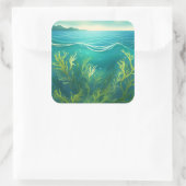 海藻が健康に育つ海。 スクエアシール (バッグ)