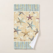 海藻で砂に魚をストライプす バスタオルセット (ハンドタオル)