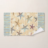 海藻で砂に魚をストライプす バスタオルセット (ハンドタオル)