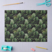 海藻と魚が黒いデコパージュに 薄葉紙 (クラフト)