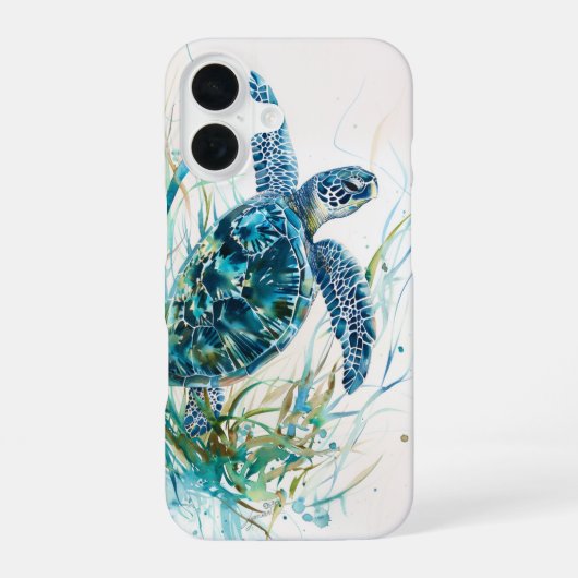 海藻のカメ iPhone 16ケース (裏面)