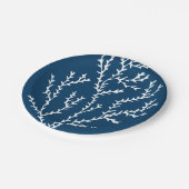 海藻エレガント模様 – 海をテーマにした – ティール（緑がかった色）青 ペーパープレート (アングル)