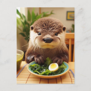 海藻サラダ付きカワウソ ポストカード