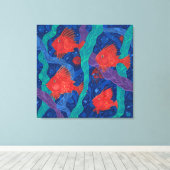 海藻海動物の水中芸術 キャンバスプリント (インサイチュ (ウッドフロア))