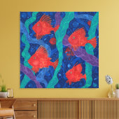 海藻海動物の水中芸術 キャンバスプリント (インサイチュ (リビング))