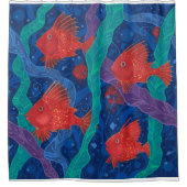 海藻海動物の水中芸術 シャワーカーテン (正面)