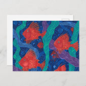 海藻海動物の水中芸術 ポストカード (正面/裏面)