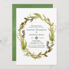 海藻航海ののカップル結婚シャワー 招待状