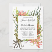 海藻航海ののベビー又はブライダルシャワーを郵便で行なう 招待状 (正面)