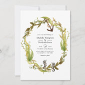 海藻航海のの結婚水色 招待状 (正面)