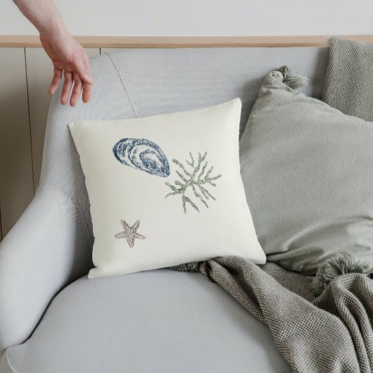 海藻航海の海アクアアンティーク海沿い クッション