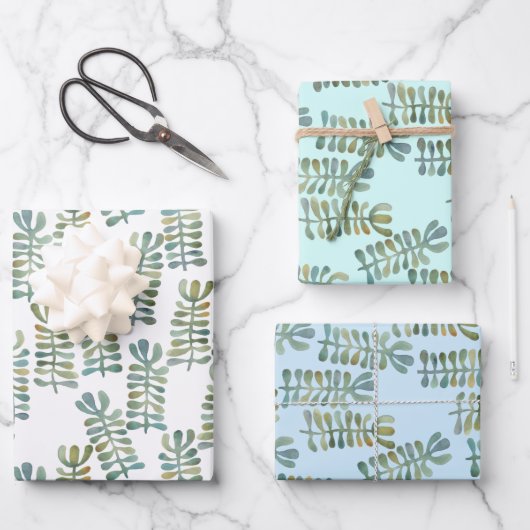 海藻葉自然植物贈与 ラッピングペーパーシート (正面)