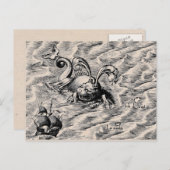 海蛇及び帆船 ポストカード (正面/裏面)