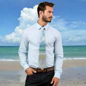 海表示の写真モノグラムの ネクタイ