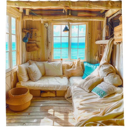 海表示 シャワーカーテン (正面)