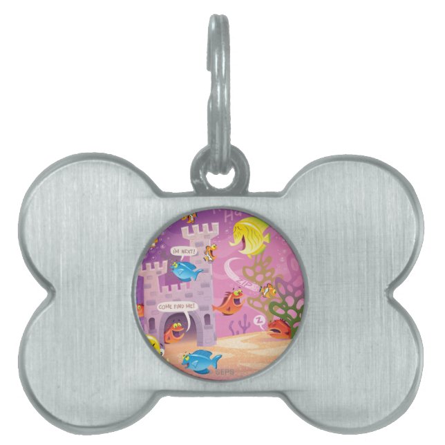 海計算の下のへの時間 ペットネームタグ (正面)