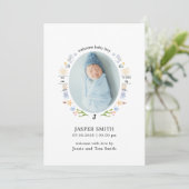 海誕生のお知らせ – ミニマリストモダンと 招待状 (スタンド正面)