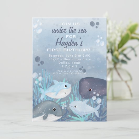 海誕生日の招待 招待状 (スタンド正面)