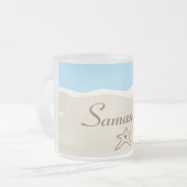 海貝殻水曇りガラスのコーヒーマグカップ フロストグラスマグカップ (正面左)