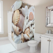 海貝石珊瑚の背景 シャワーカーテン (インサイチュ)