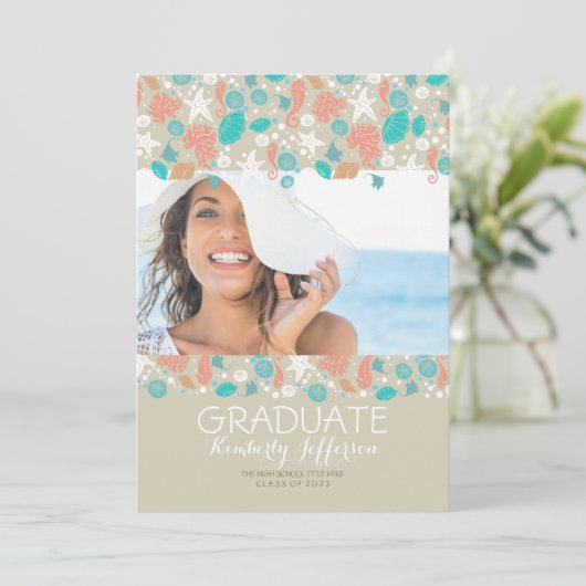 海財宝ビーチ写真卒業パーティー 招待状 (スタンド正面)