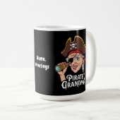 海賊おばあちゃんおもしろいハロウィーンの衣装 コーヒーマグカップ (正面右)
