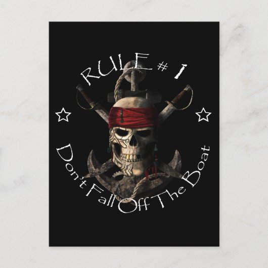 海賊おもしろいことわざ秋はボートピラトから離れない ポストカード (正面)