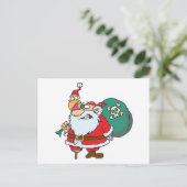 海賊おもしろいのサンタとクリスマスのオウム漫画 シーズンポストカード (スタンド正面)