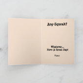 海賊おもしろいの日賊のカードのように話す シーズンカード (内部)