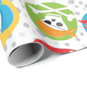 海賊おもしろいをテーマにしたパターンの包装紙 ラッピングペーパー (ロールコーナー)