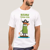 海賊おもしろいサボテン魚釣りチーム | カスタマイズ可能 Tシャツ (正面)