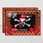 海賊おもしろいスカル,クリスマス 招待状 (正面/裏面)