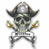 海賊おもしろいスカル シール (正面)