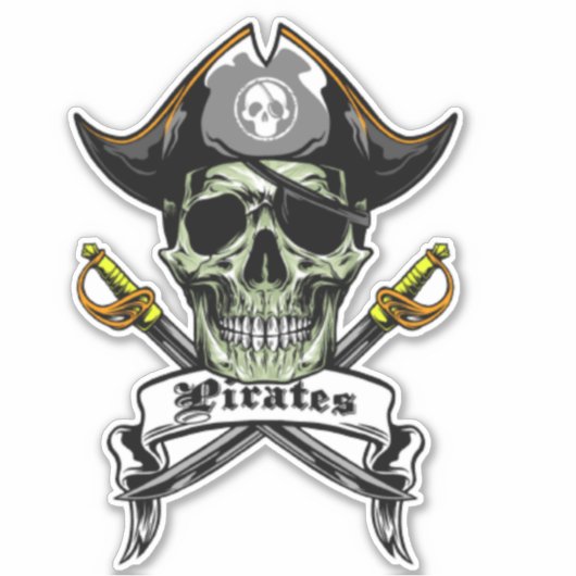 海賊おもしろいスカル シール (正面)