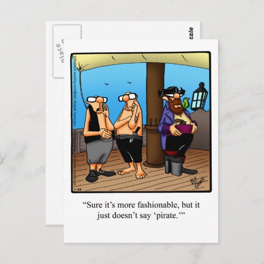 「海賊おもしろいファッション」ユーモアのはがき ポストカード (正面/裏面)