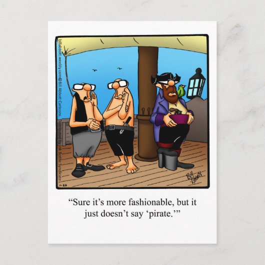 「海賊おもしろいファッション」ユーモアのはがき ポストカード (正面)