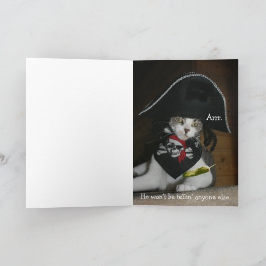 海賊おもしろい猫 カード (内部)