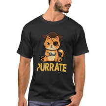 海賊おもしろい猫「PURRATE」デザイン – かわいい&賢い