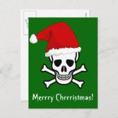 海賊おもしろい聖降誕祭のお祝いパーティー シーズンポストカード (正面/裏面)